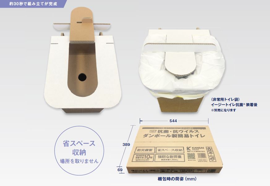 抗菌・抗ウイルス段ボール製簡易トイレ 抗ウイルス商材なら関西ペイント